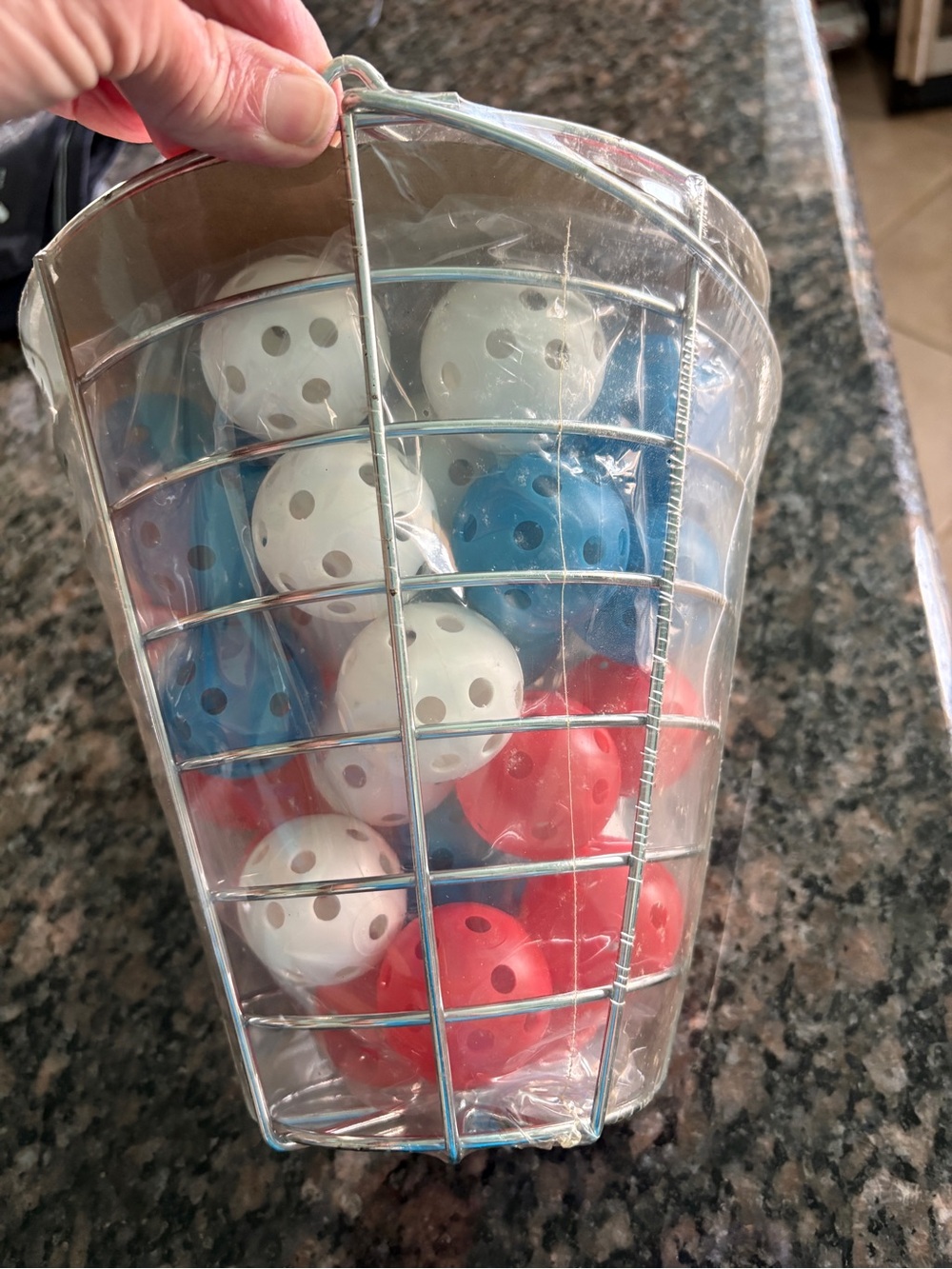 Plastic Wiffle Ball Set - Red, White & Blue